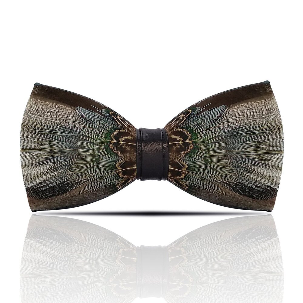 1087 Feather Bow Ties Original Luxury Elegant Tuxedo Bow Tie Pre-Tied